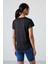 Siyah Polyester Nefes Alan Dokulu İnce Esnek Standart Fit Performans Kadın T-Shirt - 97283 5