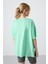 Su Yeşili Penye Modal Yumuşak Tuşeli Oversize Fit Basic Kadın T-Shirt- 97285 6