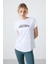 Beyaz Polyester Nefes Alan Dokulu İnce Esnek Standart Fit Performans Kadın T-Shirt - 97283 1