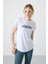 Beyaz Polyester Nefes Alan Dokulu İnce Esnek Standart Fit Performans Kadın T-Shirt - 97283 4