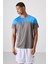 Koyu Gri Polyester Nefes Alan Dokulu İnce Esnek Standart Fit Erkek Performans T-Shirt - 88386 1