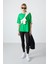 Yeşil Penye Modal Yumuşak Tuşeli Oversize Fit Basic Kadın T-Shirt- 97285 1
