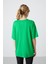 Yeşil Penye Modal Yumuşak Tuşeli Oversize Fit Basic Kadın T-Shirt- 97285 8