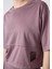Gül Kurusu Polyester Nefes Alan Dokulu İnce Esnek Oversize Fit Performans Kadın T-Shirt - 97284 2