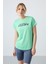 Su Yeşili Polyester Nefes Alan Dokulu İnce Esnek Standart Fit Performans Kadın T-Shirt - 97283 4