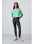 Su Yeşili Polyester Nefes Alan Dokulu İnce Esnek Oversize Fit Performans Kadın T-Shirt - 97284 2