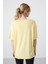 Sarı Penye Modal Yumuşak Tuşeli Oversize Fit Basic Kadın T-Shirt- 97285 6