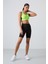 Siyah Polyester Esnek Standart Fit Performans Kadın Biker Tayt - 91013 1