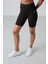 Siyah Polyester Esnek Standart Fit Performans Kadın Biker Tayt - 91013 2