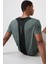 Haki Polyester Nefes Alan Dokulu İnce Esnek Standart Fit Erkek Performans T-Shirt - 88387 3