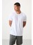 Beyaz Polyester Nefes Alan Dokulu İnce Esnek Standart Fit Erkek Performans T-Shirt - 88388 4