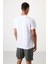 Beyaz Polyester Nefes Alan Dokulu İnce Esnek Standart Fit Erkek Performans T-Shirt - 88388 6