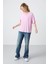 Pembe Penye Modal Yumuşak Tuşeli Oversize Fit Basic Kadın T-Shirt- 97285 2