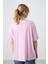 Pembe Penye Modal Yumuşak Tuşeli Oversize Fit Basic Kadın T-Shirt- 97285 6