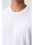 Beyaz Polyester Nefes Alan Dokulu İnce Esnek Standart Fit Erkek Performans T-Shirt - 88383 3