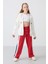 Ekru Pamuklu Içi Tüylü Yumuşak Dokulu Standart Fit Nakışlı Kız Çocuk sweatshirt - 75149 3