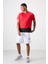 Kırmızı Polyester Nefes Alan Dokulu İnce Esnek Standart Fit Erkek Performans T-Shirt - 88383 2