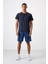 Lacivert Polyester Nefes Alan Dokulu İnce Esnek Standart Fit Erkek Performans T-Shirt - 88385 2