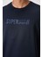 Lacivert Polyester Nefes Alan Dokulu İnce Esnek Standart Fit Erkek Performans T-Shirt - 88385 3