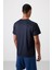 Lacivert Polyester Nefes Alan Dokulu İnce Esnek Standart Fit Erkek Performans T-Shirt - 88385 5