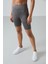 Koyu Gri Polyester Esnek Standart Fit Performans Kadın Biker Tayt - 91013 3