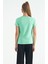 Su Yeşili O Yaka Baskı Detaylı Rahat Kalıp Kız Çocuk T-Shirt - 75129 7