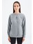 Tommy Life Gri Melanj O Yaka Cep Detaylı Oversize Kadın Sweatshirt - 97276 2