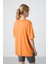 Tommy Life Oranj Penye Modal Yumuşak Tuşeli Oversize Fit Basic Kadın T-Shirt- 97285 6