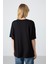 Siyah Penye Modal Yumuşak Tuşeli Oversize Fit Basic Kadın T-Shirt- 97285 6