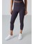 Antrasit Yüksek Bel Kapri-Crop Atlet Slim Fit Kadın Tayt Takım - 95284 6