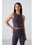 Antrasit Yüksek Bel Kapri-Crop Atlet Slim Fit Kadın Tayt Takım - 95284 7