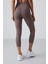 Kahverengi Yüksek Bel Slim Fit Dar Paça Kadın Kapri Tayt - 93097 5