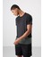 Siyah Polyester Nefes Alan Dokulu İnce Esnek Standart Fit Erkek Performans T-Shirt - 88383 4