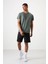 Haki Polyester Nefes Alan Dokulu İnce Esnek Standart Fit Erkek Performans T-Shirt - 88388 2