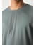 Haki Polyester Nefes Alan Dokulu İnce Esnek Standart Fit Erkek Performans T-Shirt - 88388 3