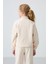 Bej Kalın Yumuşak Dokulu Standart Fit Nakışlı Polar Kız Çocuk Sweatshirt - 75157 5