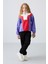Eflatun Kalın Yumuşak Dokulu Oversize Nakışlı Polar Kız Çocuk Sweatshirt - 75153 3