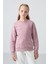 Gül Kurusu Pamuklu İçi Tüylü Yumuşak Dokulu Oversize Nakışlı Kız Çocuk Sweatshirt - 75150 5