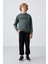 Haki Pamuklu Kalın İçi Tüylü Yumuşak Dokulu Standart Fit Baskılı Erkek Çocuk Sweatshirt - 11216 2