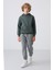 Haki Pamuklu Kalın İçi Tüylü Yumuşak Dokulu Standart Fit Baskılı Erkek Çocuk Sweatshirt - 11215 2