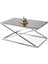 Çapraz Ayna Camlı Metal Dikdörtgen Orta Sehpa 100X60CM 1