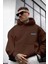 Erkek Kahverengi Oversize Cellorheart Baskılı Sweatshirt 1