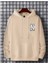 Erkek Bej Oversize New York Baskılı Sweatshirt 2