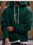 Erkek Yeşil Oversize Kapüşonlu Dikey Baskılı Sweatshirt 1