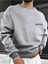 Erkek Gri Oversize Celloheart Baskılı Bisiklet Yaka Sweatshirt 1