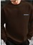 Erkek Kahverengi Oversize Celloheart Baskılı Bisiklet Yaka Sweatshirt 1