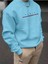 Erkek Bebe Mavi Paris Baskılı Bisiklet Yaka Sweatshirt 1