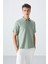 Tommy Life Açık Yeşil Pamuklu Kalın Yumuşak Dokulu Oversize Fit Basic Polo Yaka Erkek T-Shirt - 88327 1
