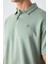 Tommy Life Açık Yeşil Pamuklu Kalın Yumuşak Dokulu Oversize Fit Basic Polo Yaka Erkek T-Shirt - 88327 4