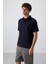 Tommy Life Lacivert Pamuklu Kalın Yumuşak Dokulu Oversize Fit Baskılı Polo Yaka Erkek T-Shirt - 88347 3